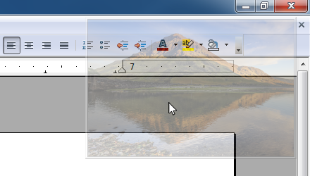 The mini-slideshow in process of disappearing under the cursor