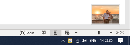 The mini-slideshow in always visible on top of other windows view mode